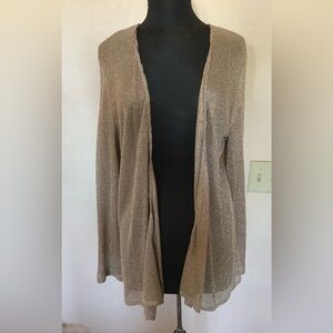 NWT Chico’s Traveler Collection Gold Metallic Topper Chico’s Size 3